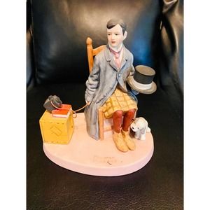 Vintage Danbury Mint Norman Rockwell Self-Portrait Figurine 1980 Handcrafted
